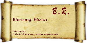 Bársony Rózsa névjegykártya
