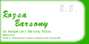 rozsa barsony business card