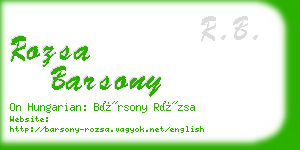 rozsa barsony business card